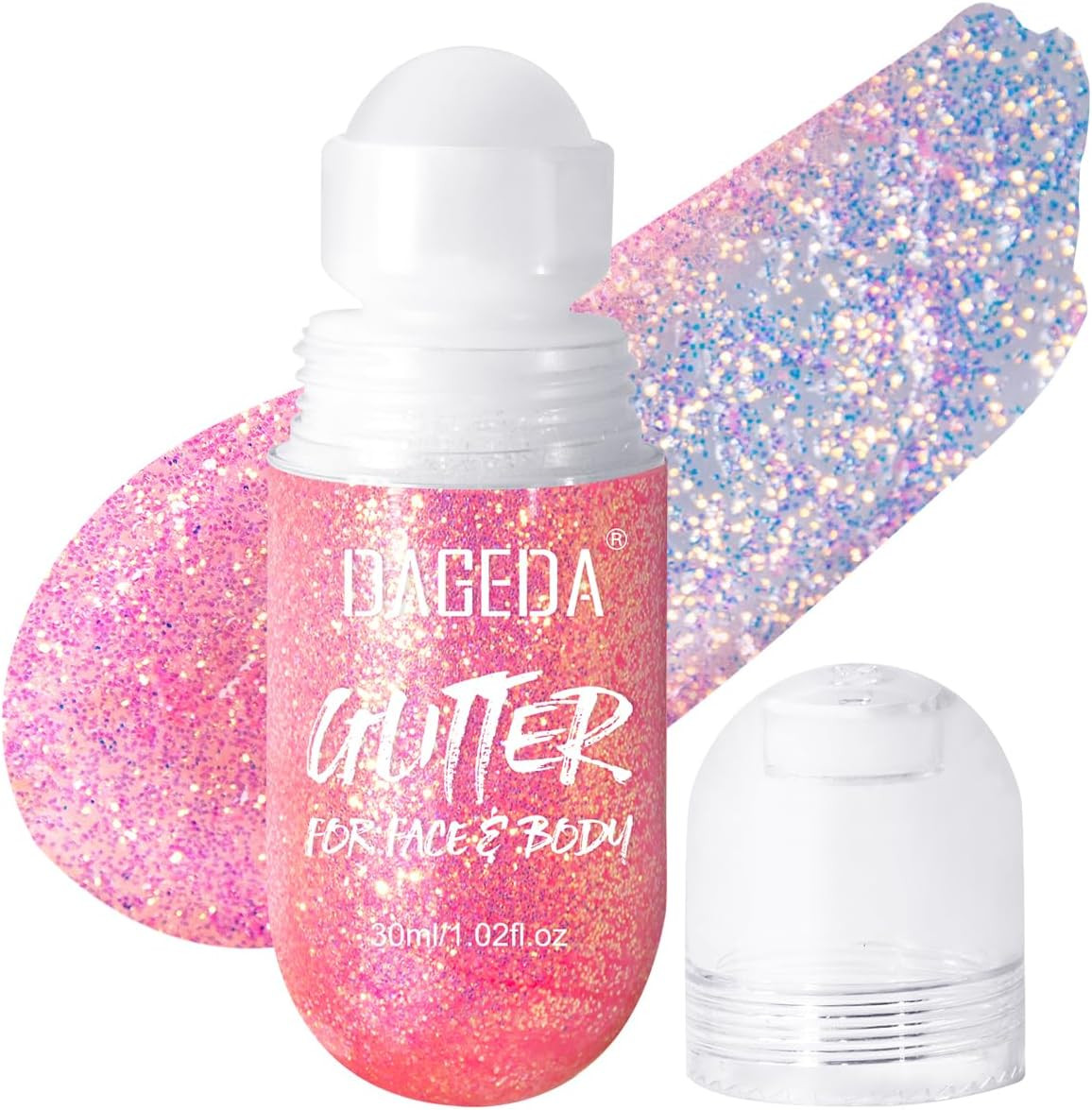 Body Glitter Gel, Roll-On Face Glitter for Mermaid Makeup Festival Rave Accessor