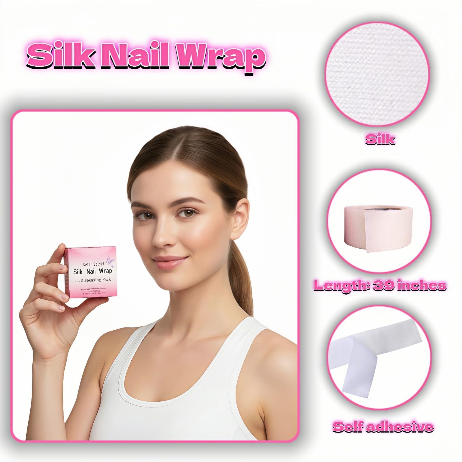 Nail Repair Tape, Self-Adhesive Silk Tape | Instant White