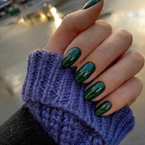 Emerald Green Nails Press on Short Oval Round Press on oval emerald green