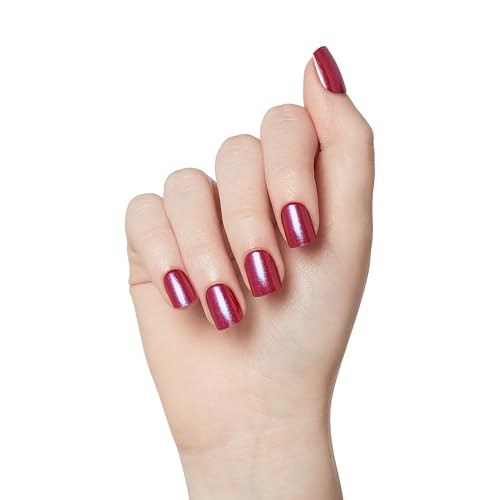 KISS No Glue Mani Press On Nails, Color FX, ”, Dark Red, Short This City