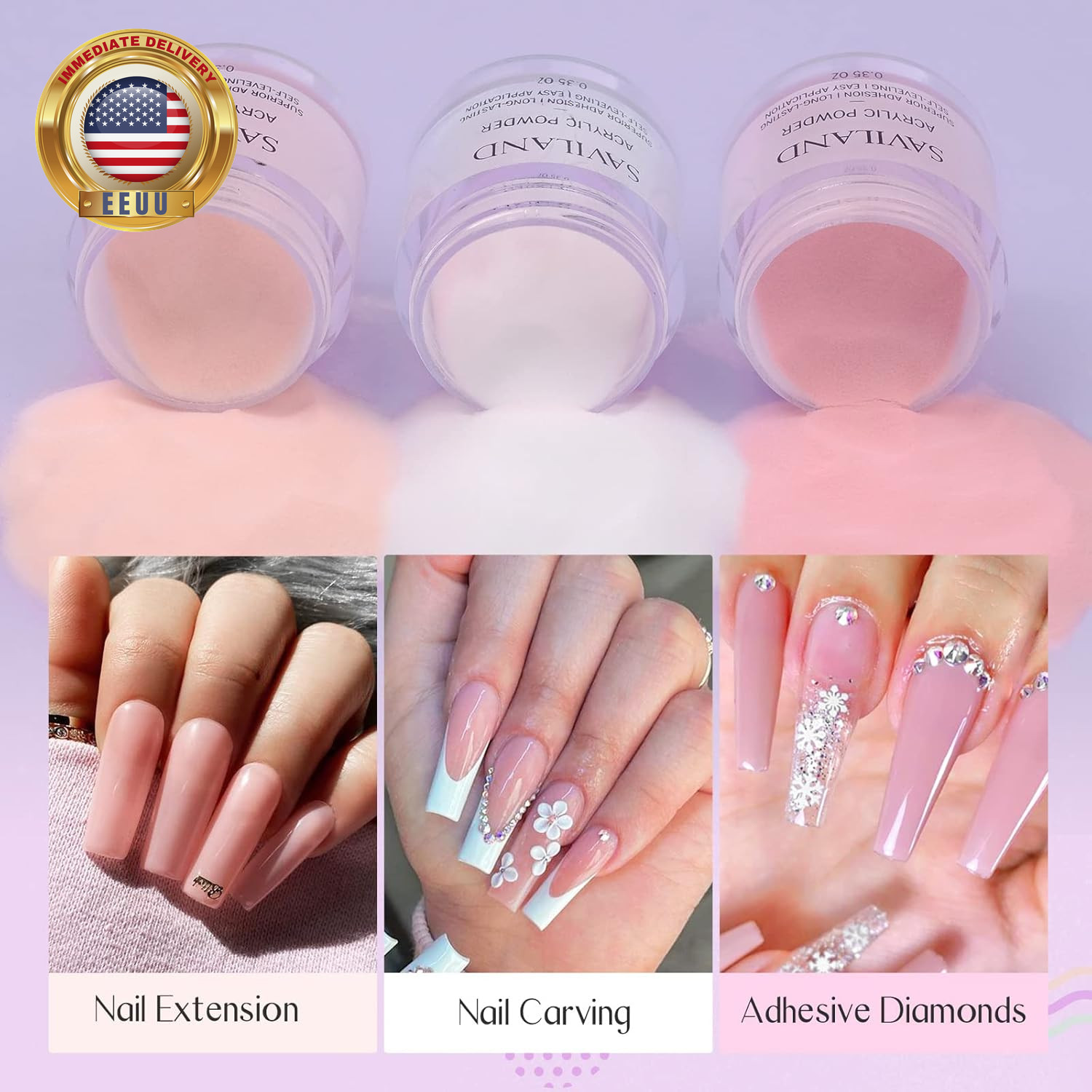 Acrylic Nail Starter Kit: Clear Pink Nude Acrylic Powder & Liquid, Brush, Files,