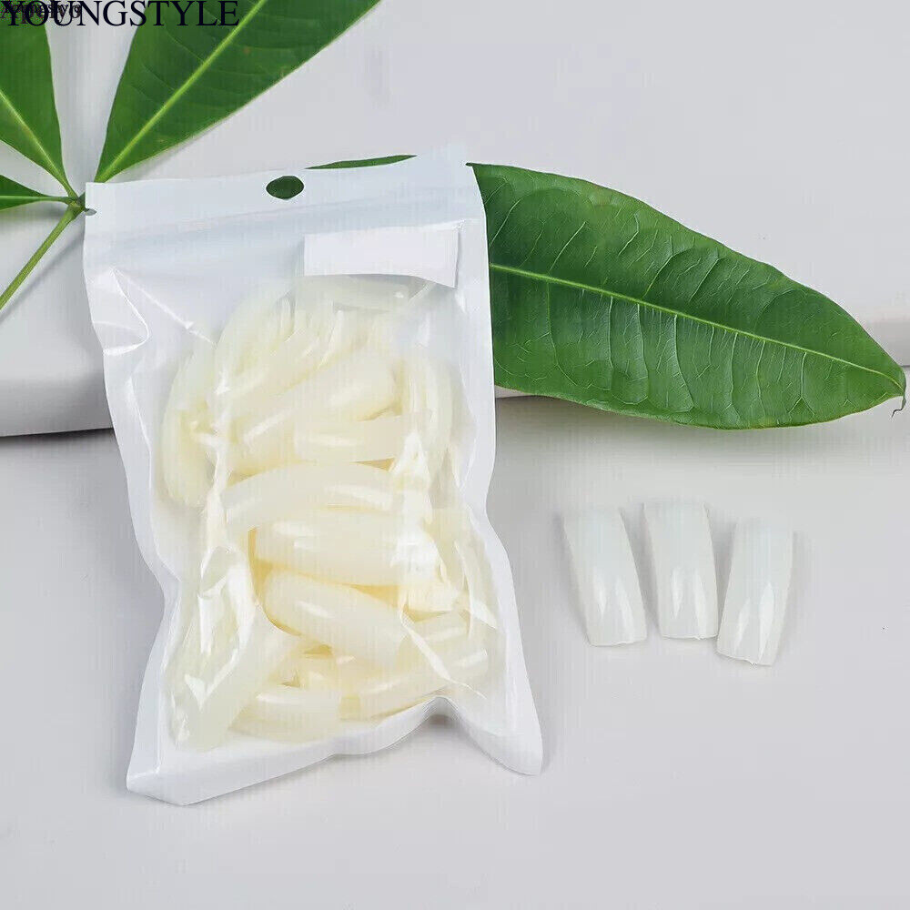 500pcs Curved Hawk Nail Tips – Acrylic Half Cover Nails Manicure Accessories