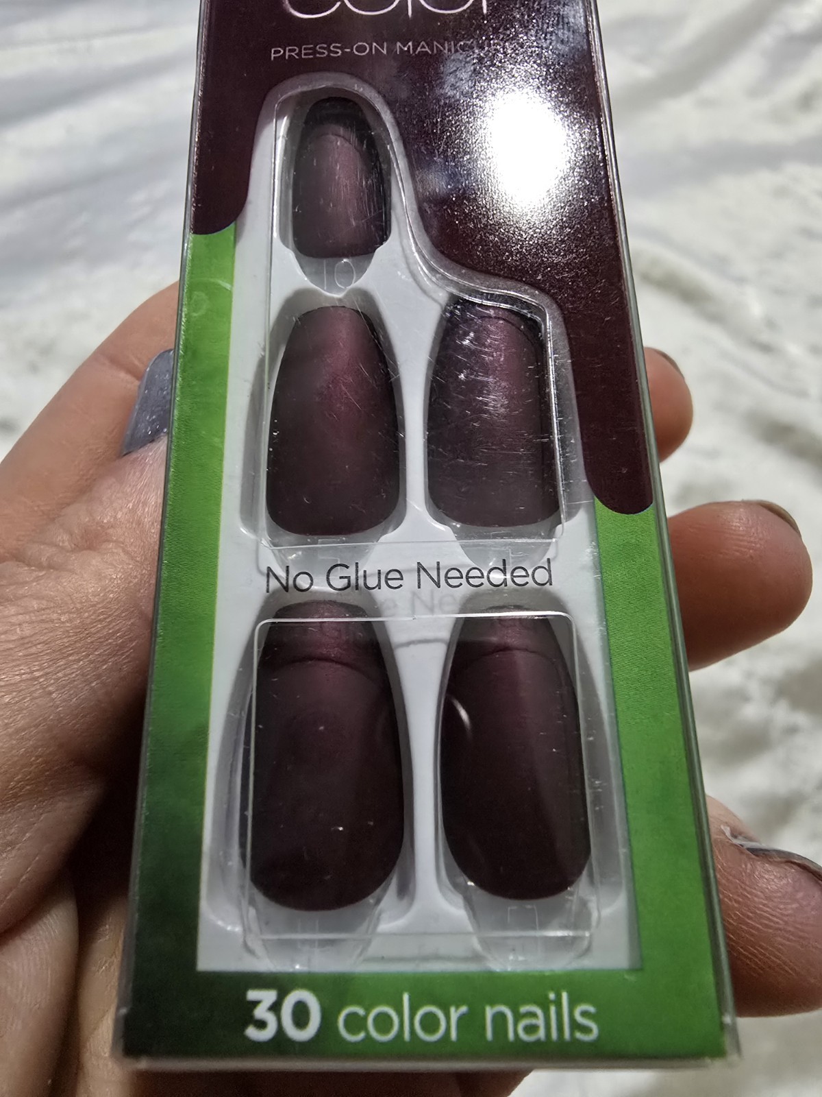 NIB ImPRESS Lot Of 3 Press On Nails Red, Burgandy, Blue & White No Glue Needed