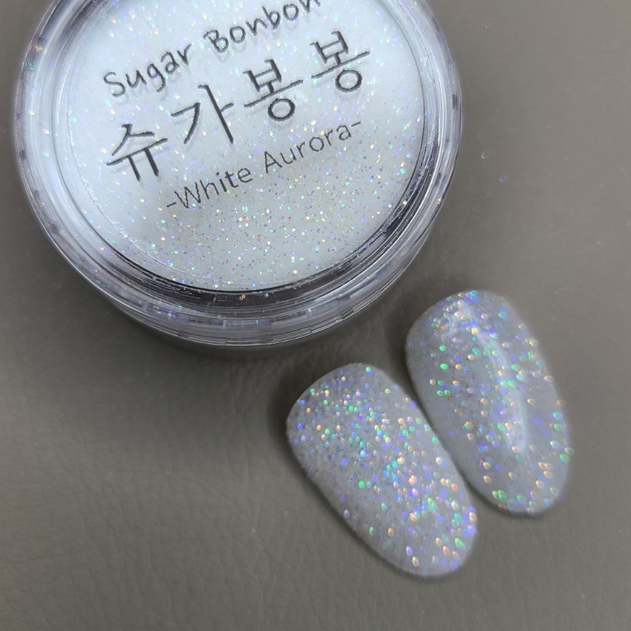 Bonnie B Sugar Bonbon Aurora Glitter Nail Powder 6 Colors K-Beauty