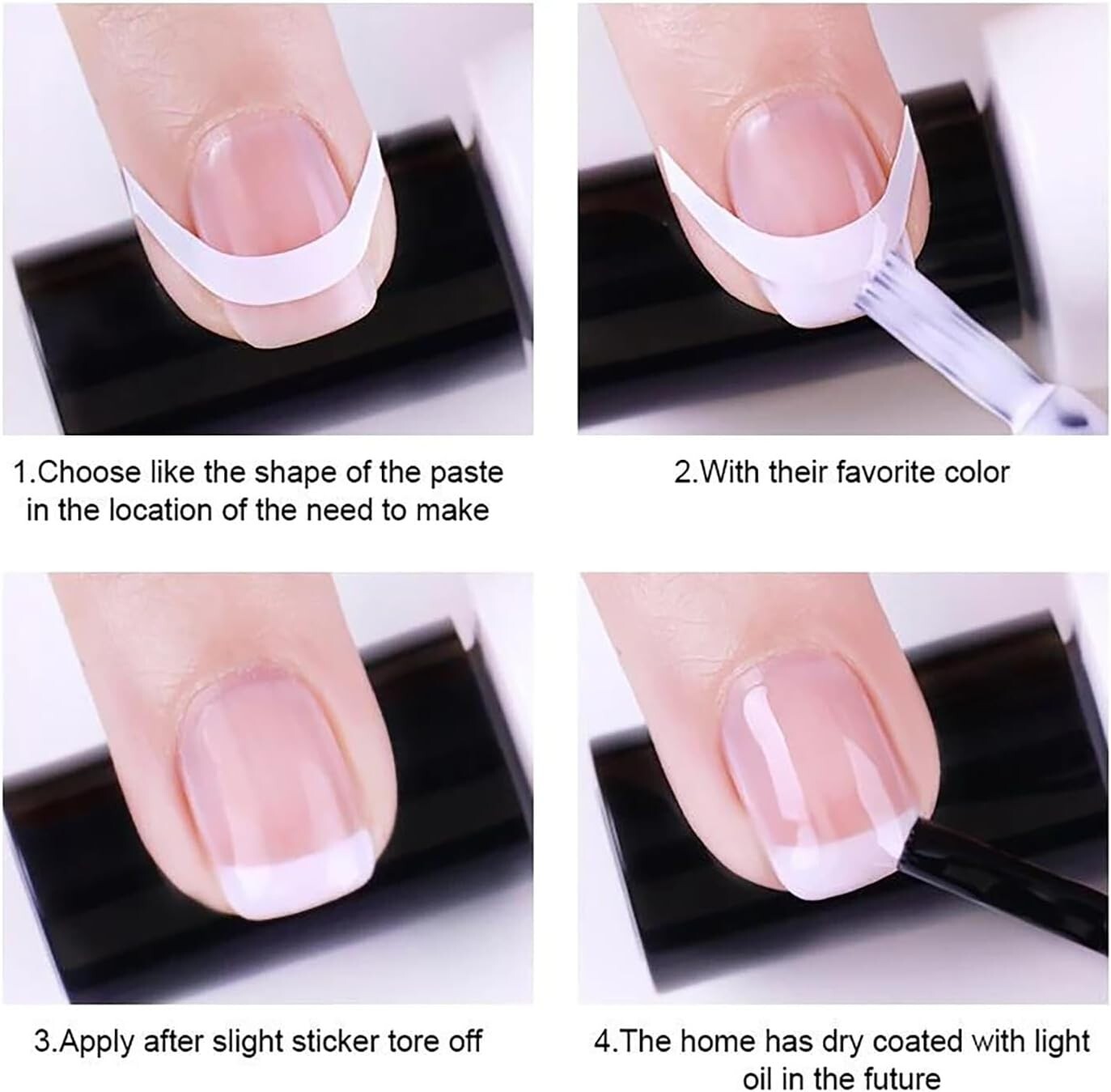 2000 Pieces French Manicure Tip Nail Guides Stickers Nail Art