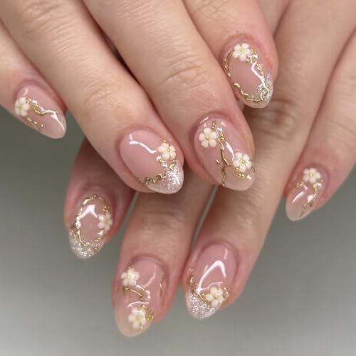 French Gold Pearl 24 pieces (Pack of 1) 95-Short Round French Gold Pearl Flower