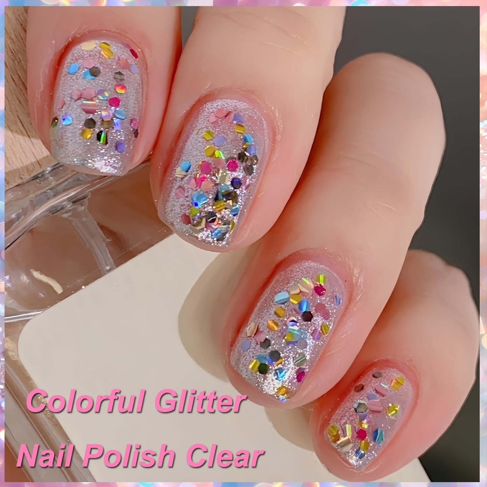 Colorful Chunky Glitter Nail Polish – Water-Based Peel Off Nail Polish wit