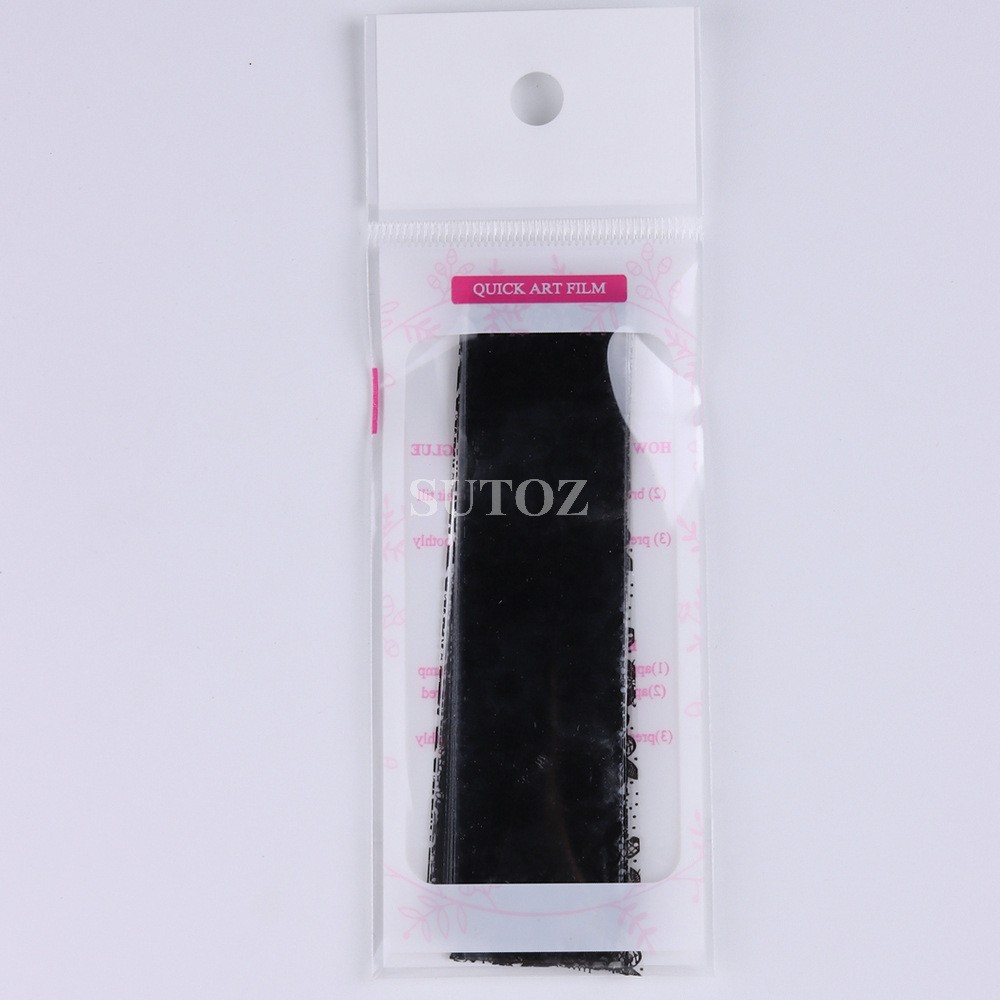10Pcs Retro Black White Flower Lace Foils Nail Art Transfer Stickers Decals NH30
