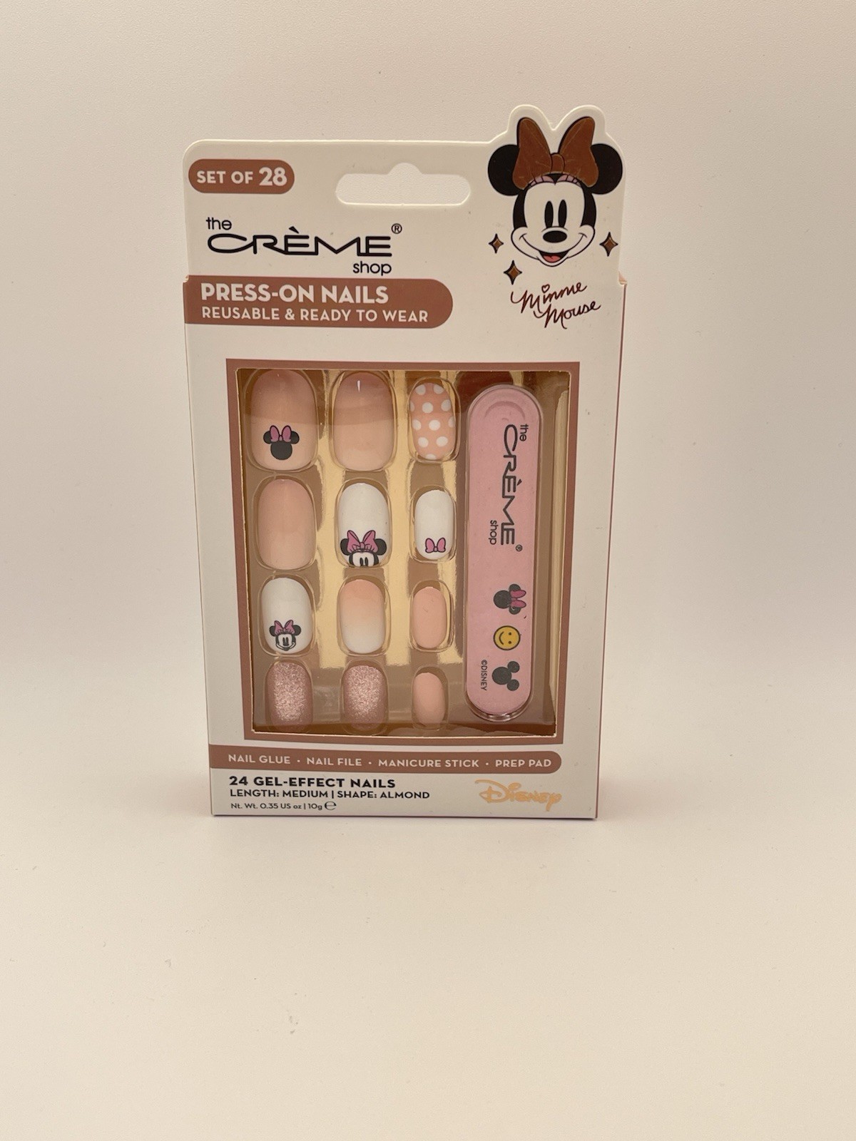 The Crème Shop Disney Minnie Mouse Press-On Nails Medium Almond Set of 28