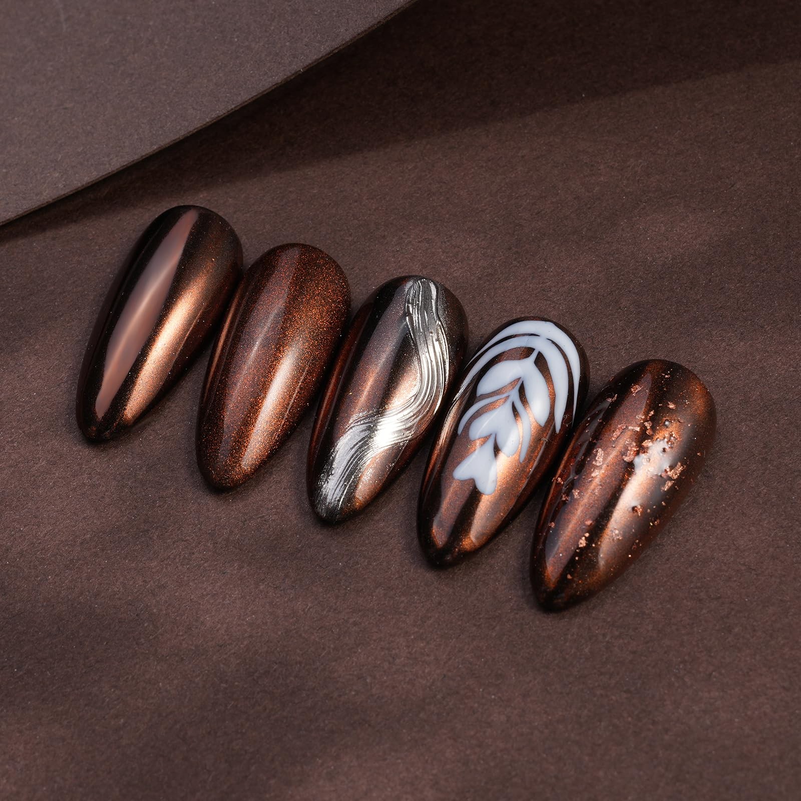 Chrome Nail Powder – Coffee Chocolate Effect Nail Art Mirror Chrome Nail Powd…