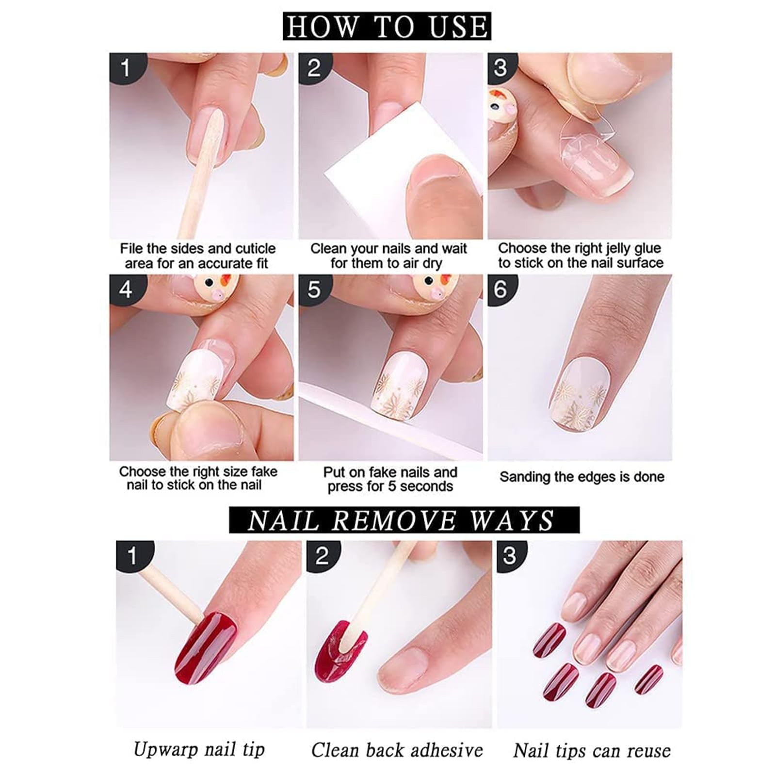 24pcs French Tip Press on Nails Medium Almond Fake Nails Acrylic False Nails …
