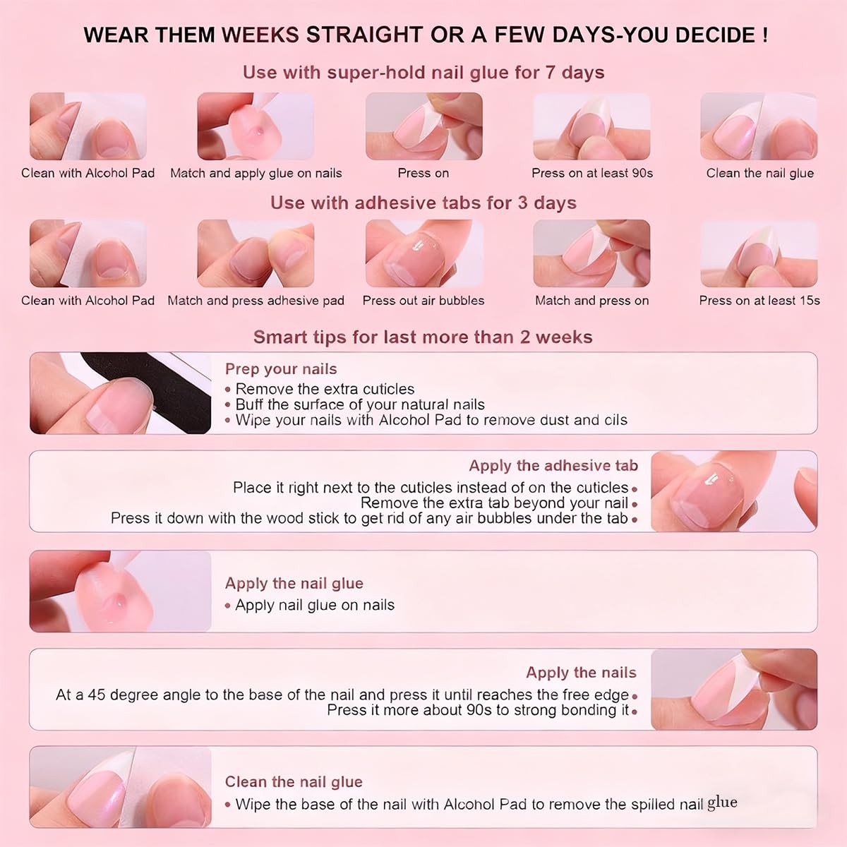 Flower French Tip Press on Nails Short Oval Fake Nails Fall False Nails Gloss…