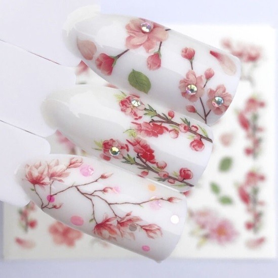 Flower, Floral Nail Art Water Decals DIY Nail Wraps.(Group 3)