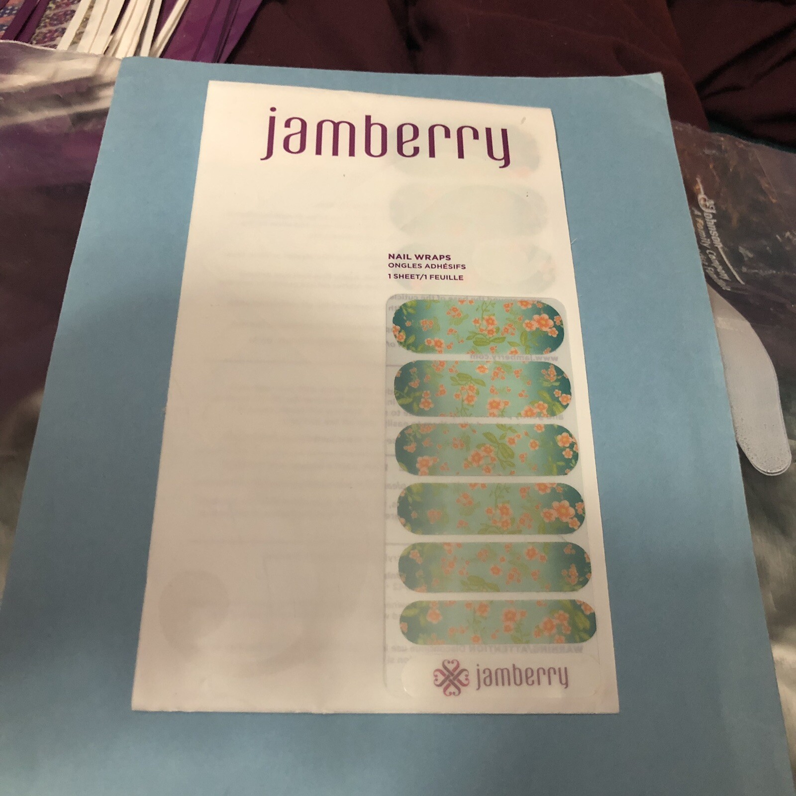 Jamberry JAN HOST EXCL, Green Ombre & Orange Flowers, 1/2 Sheet, St Pat’s Wrap