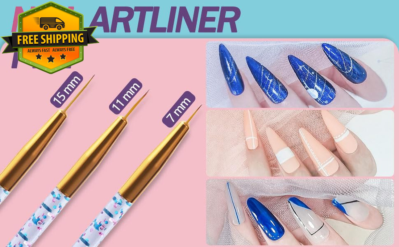 35PCS Nail Art Brush Set Dotting Tools Striping Pens Dust Brush For DIY Design