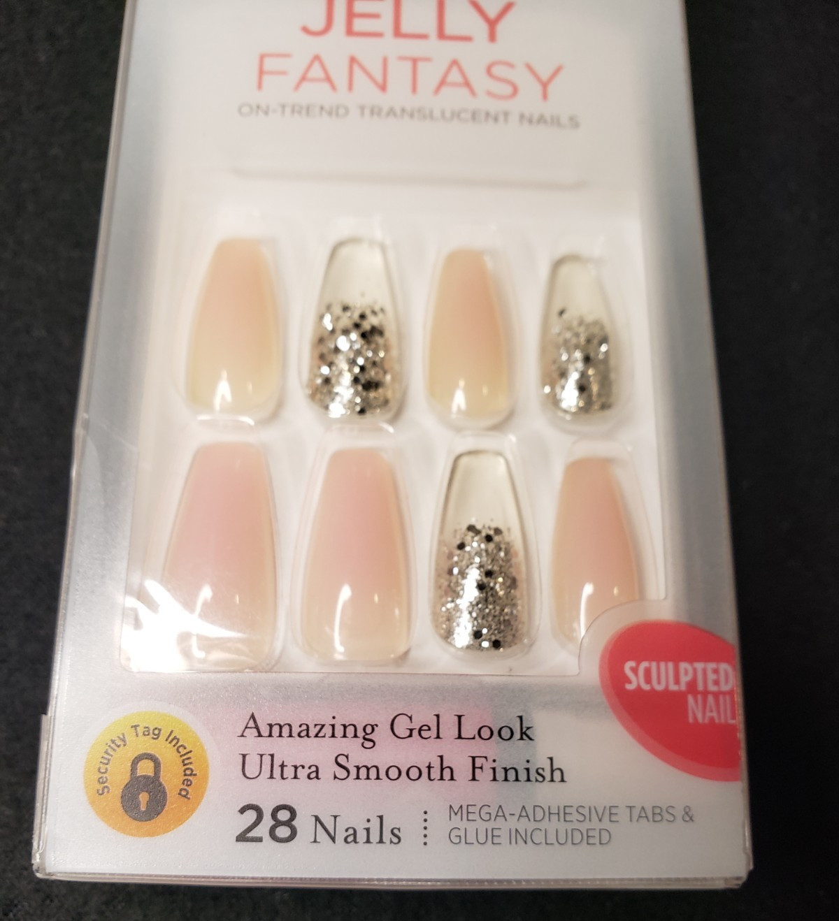 Kiss Jelly Fantasy Nails Ultra Smooth Sculpted Nails Long 84139 KGFJ102S Pink