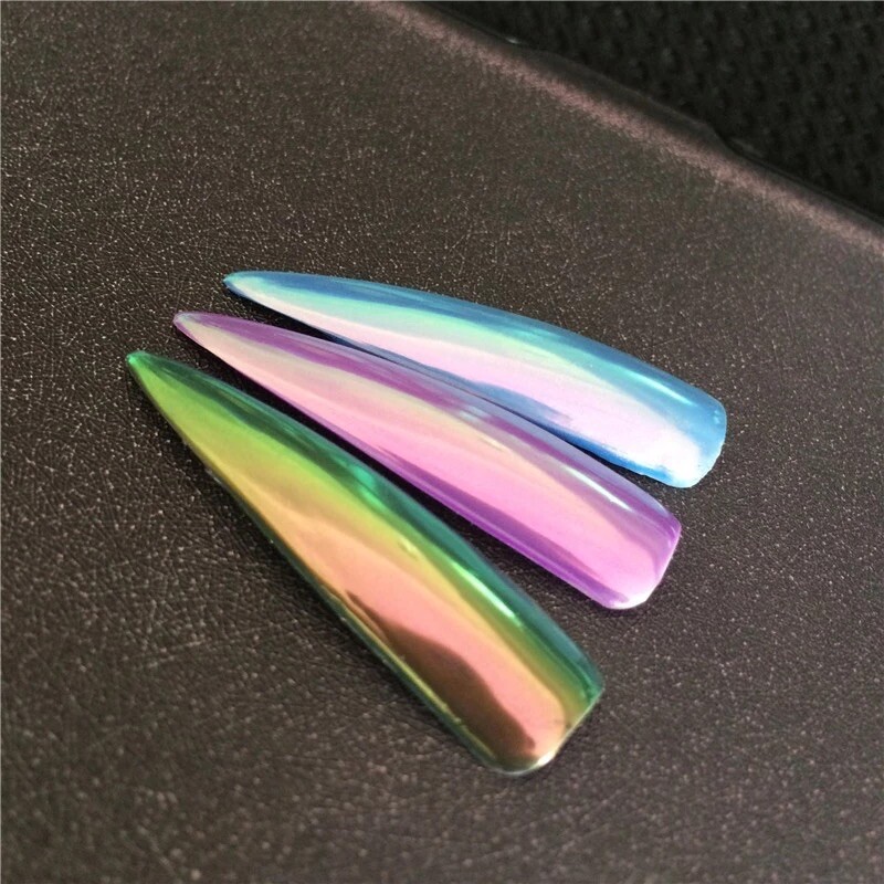 AURORA CHROME UNICORN NAIL POWDER Mermaid AB MIRROR Effect RAINBOW Crystal (um)