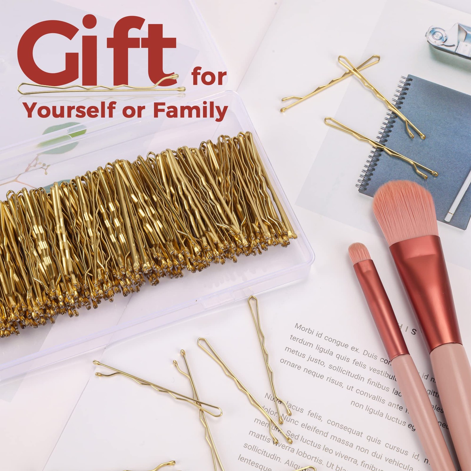 300 Pcs Bobby Pins Blonde, Hair for Women 300 Count (Pack of 1), Blonde