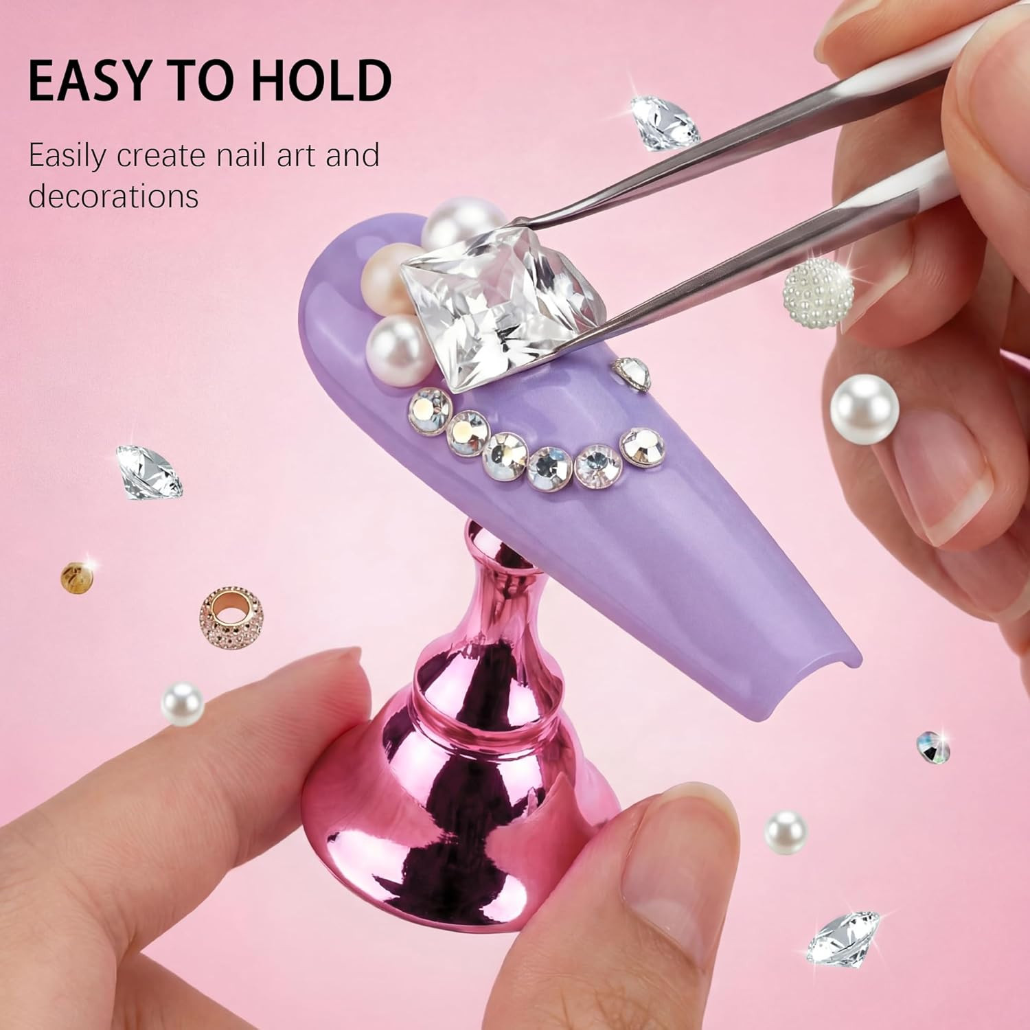 Nail Stands Acrylic Nail Art,Press on Nail Stand Magnetic Nail Tips Practice Hol