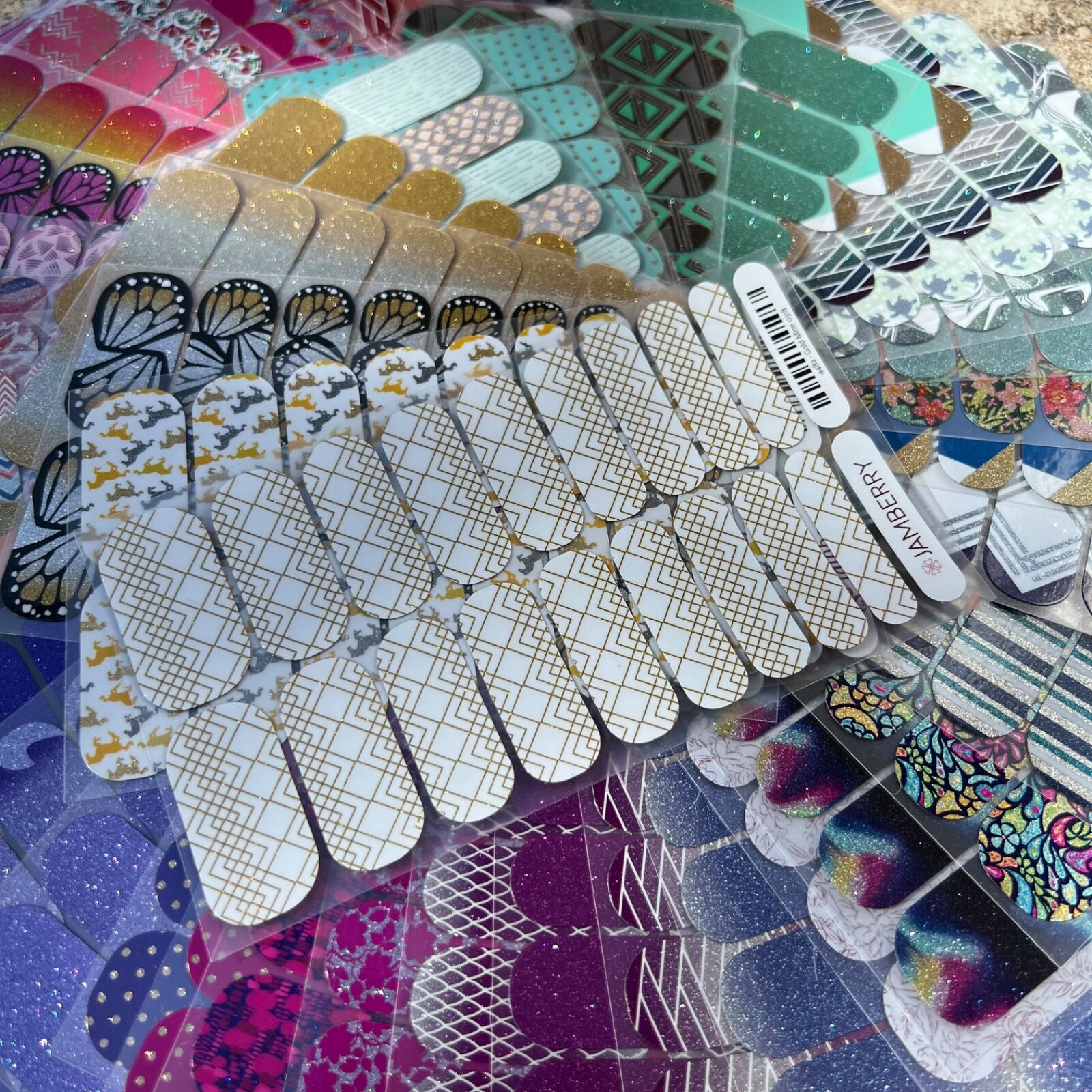FULL SHEET New Jamberry Nail Wrap Unicorn SPARKLE Floral Solid Exclusive Glitter