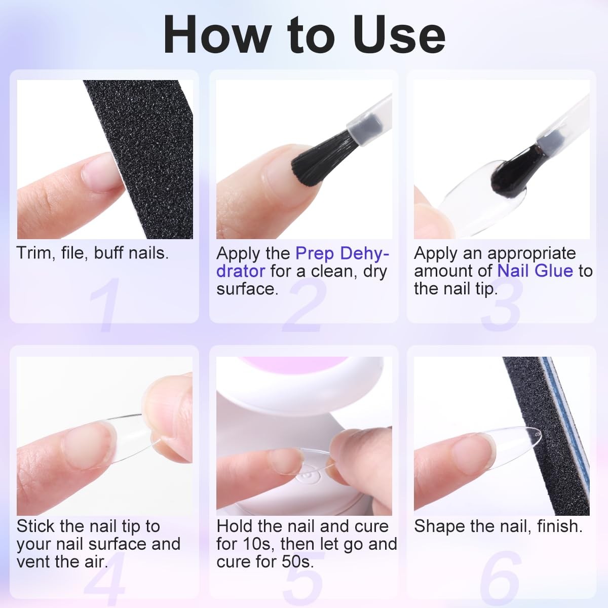 10 in Nail Glue and Prep Dehydrator Set 15ml for Acrylic Nails Tips Press on …