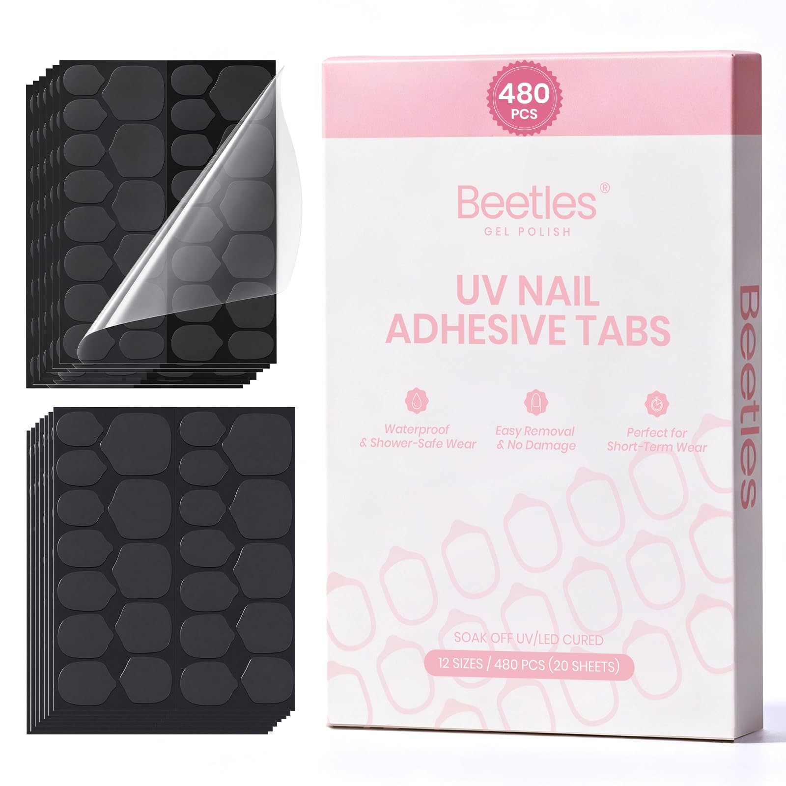 Beetles Nail Adhesive Tabs for Press On Nails, Strong Hold Nail Glue Tabs | 4…