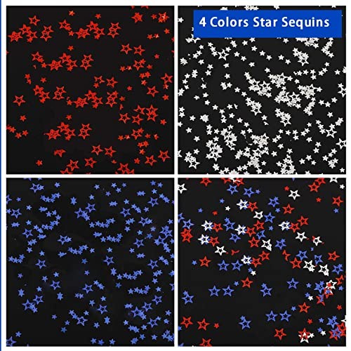 4th of July Star Glitter Independence Day Nail Sequins for Nail Art