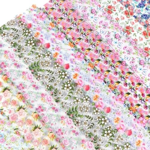 10 Sheets Nail Foil Flower Nail Stickers Floral for Nails Design Starry Style 7