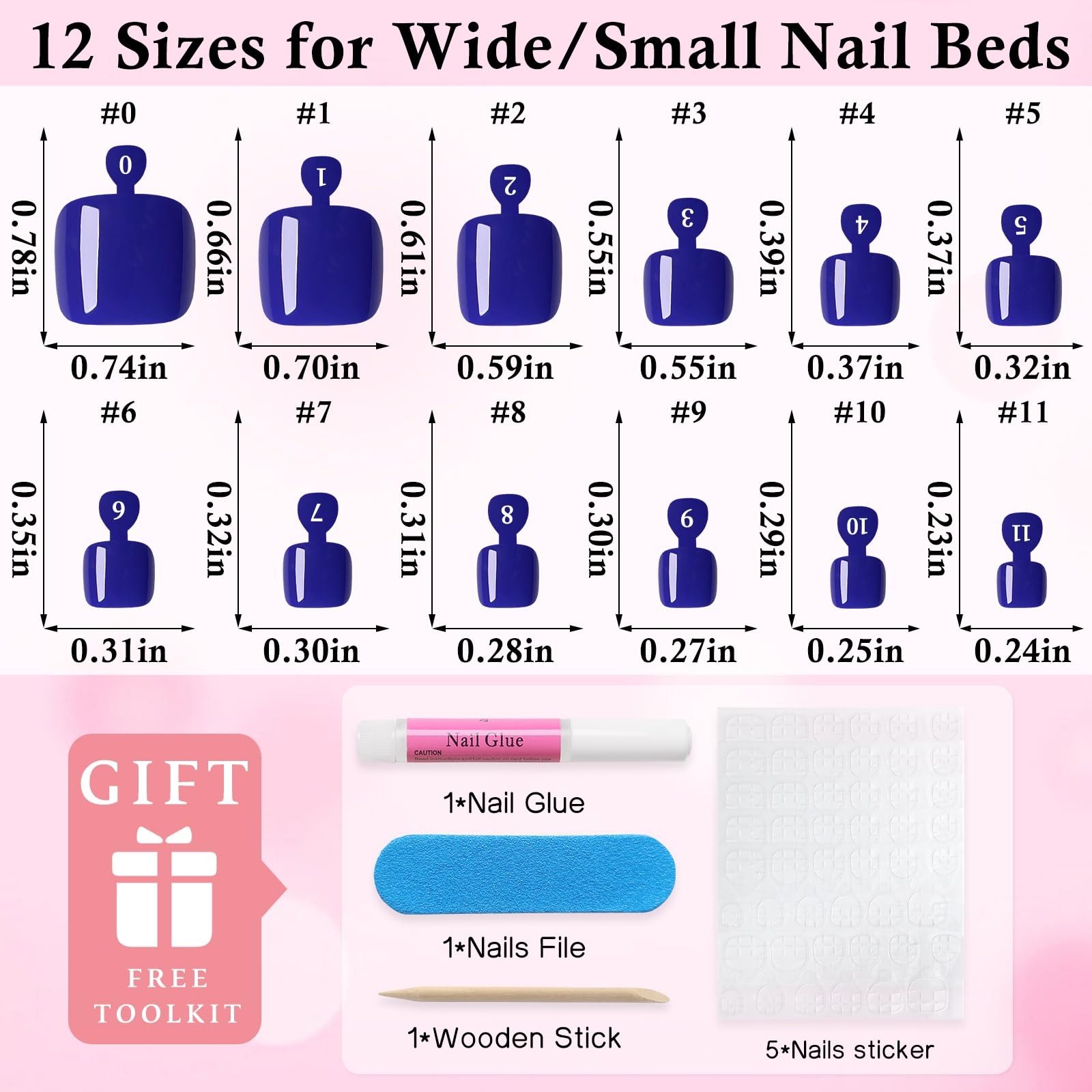 120pc Press on Toenails Women Fake Toe Nail Press ons Pedicure with Glue, Roy…