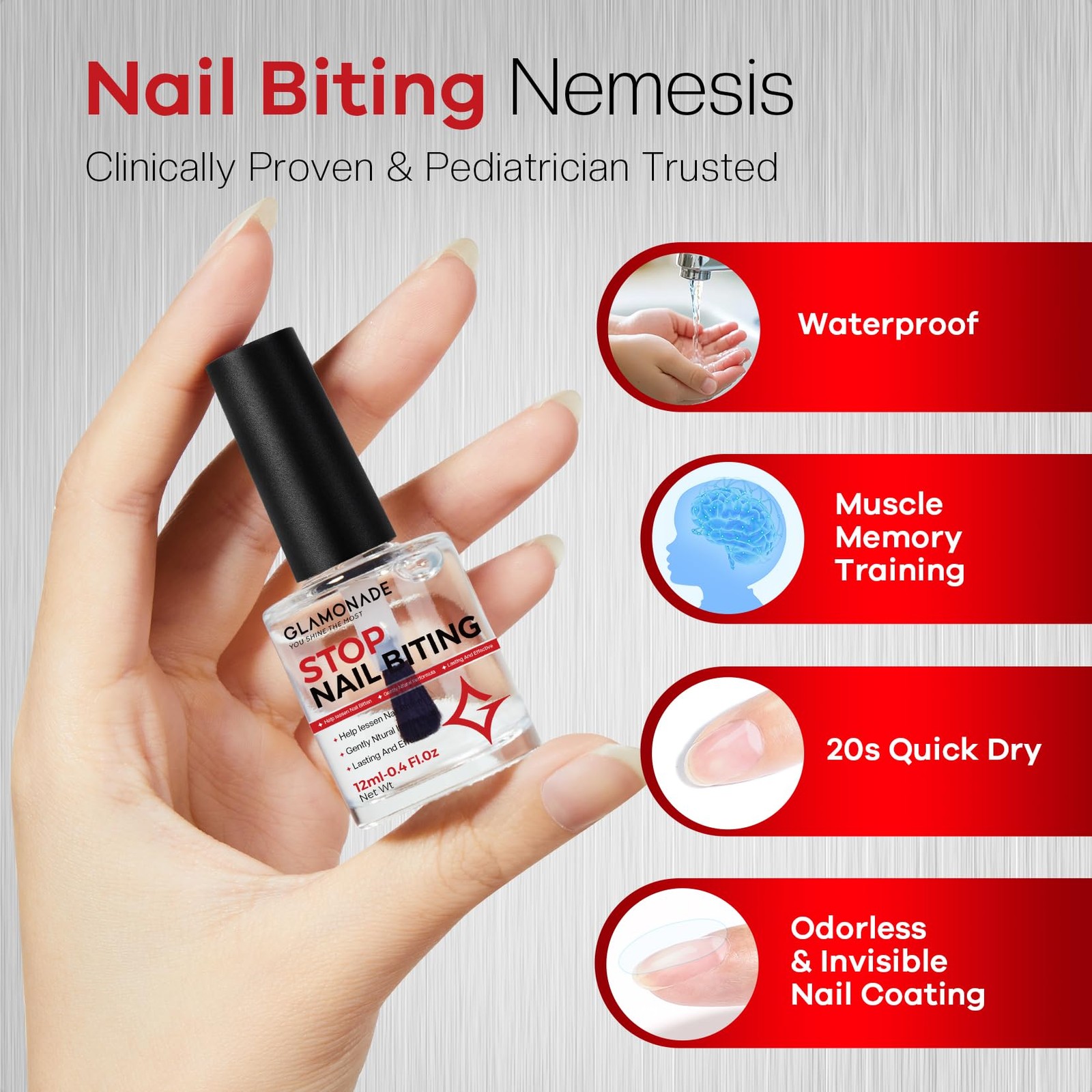 Glamonade Nail Biting Prevention For Kids: 0.41 Fl Oz (Pack of 1), Multicolor