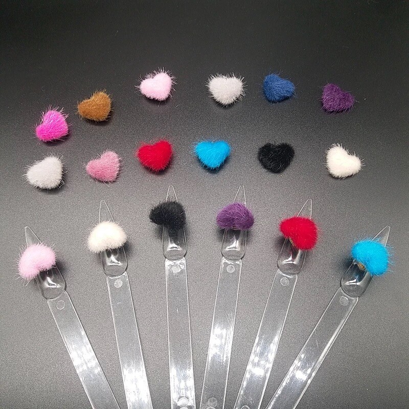 HunCo Nail Magnetic Pompon 6pcs Fluffy Balls Hearts Fur 2025 Winter Accessories