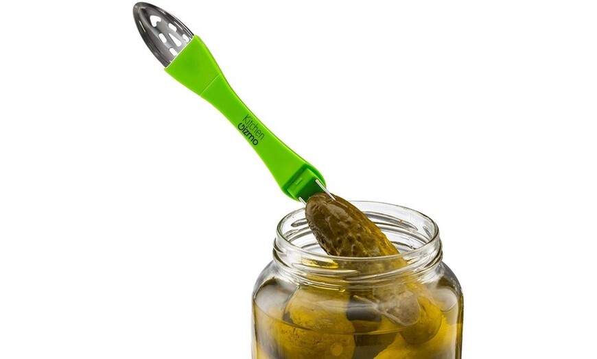 Kitchen Gizmo, 2 In 1 Condiment Tool – Stainless Steel Pickle Picker And Olives