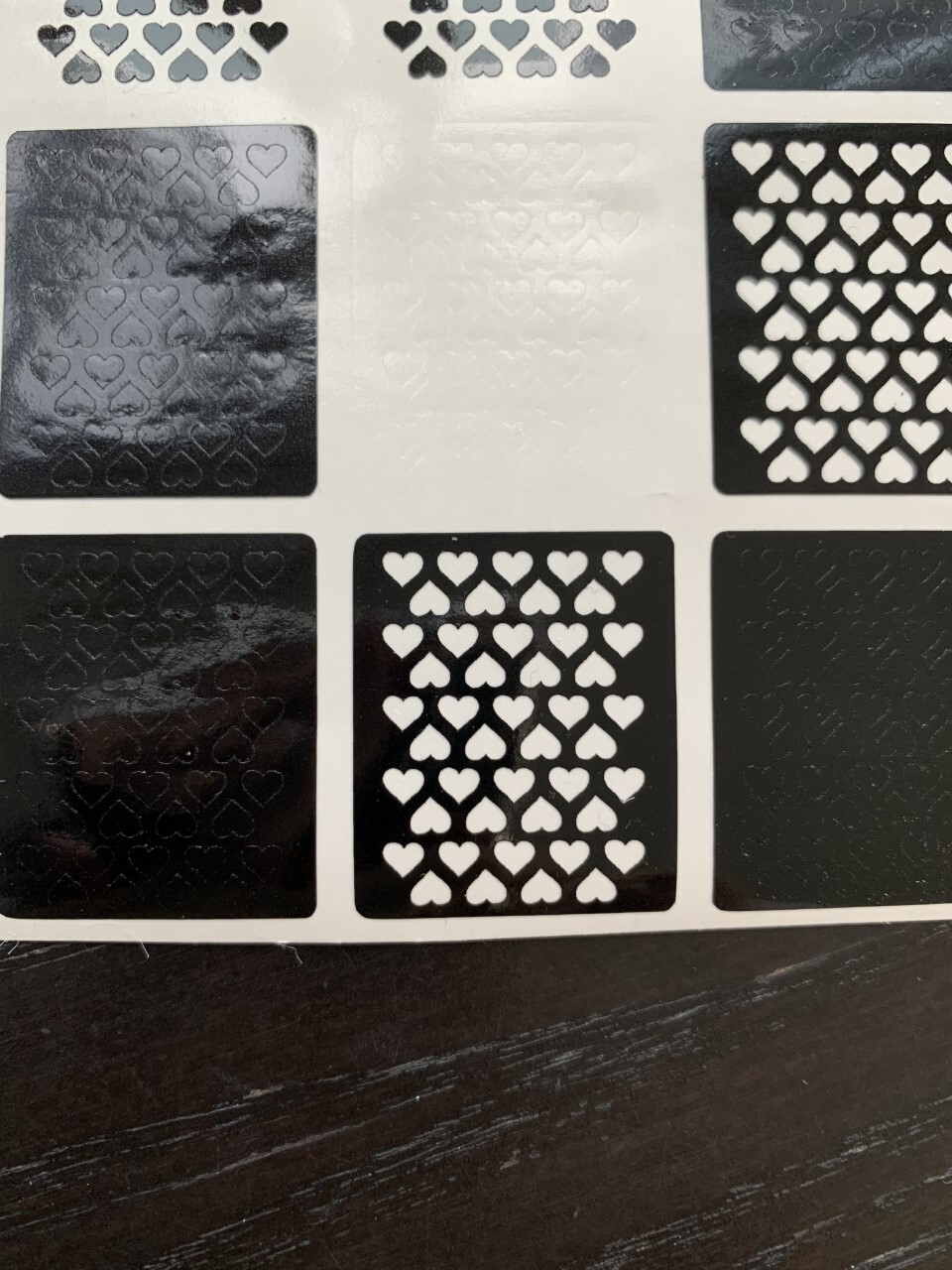 Butterfly, Fire, Flame, Heart Chain, Scattered Hearts Stencils for Nails,