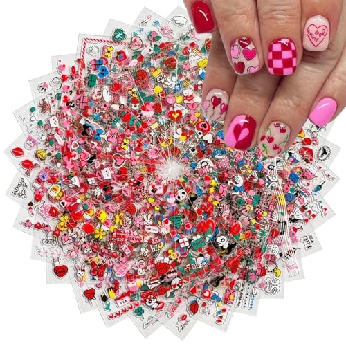 2000Pcs Heart Nail Stickers 3D Self-Adhesive Stickers 1030 Stickers 1030-27