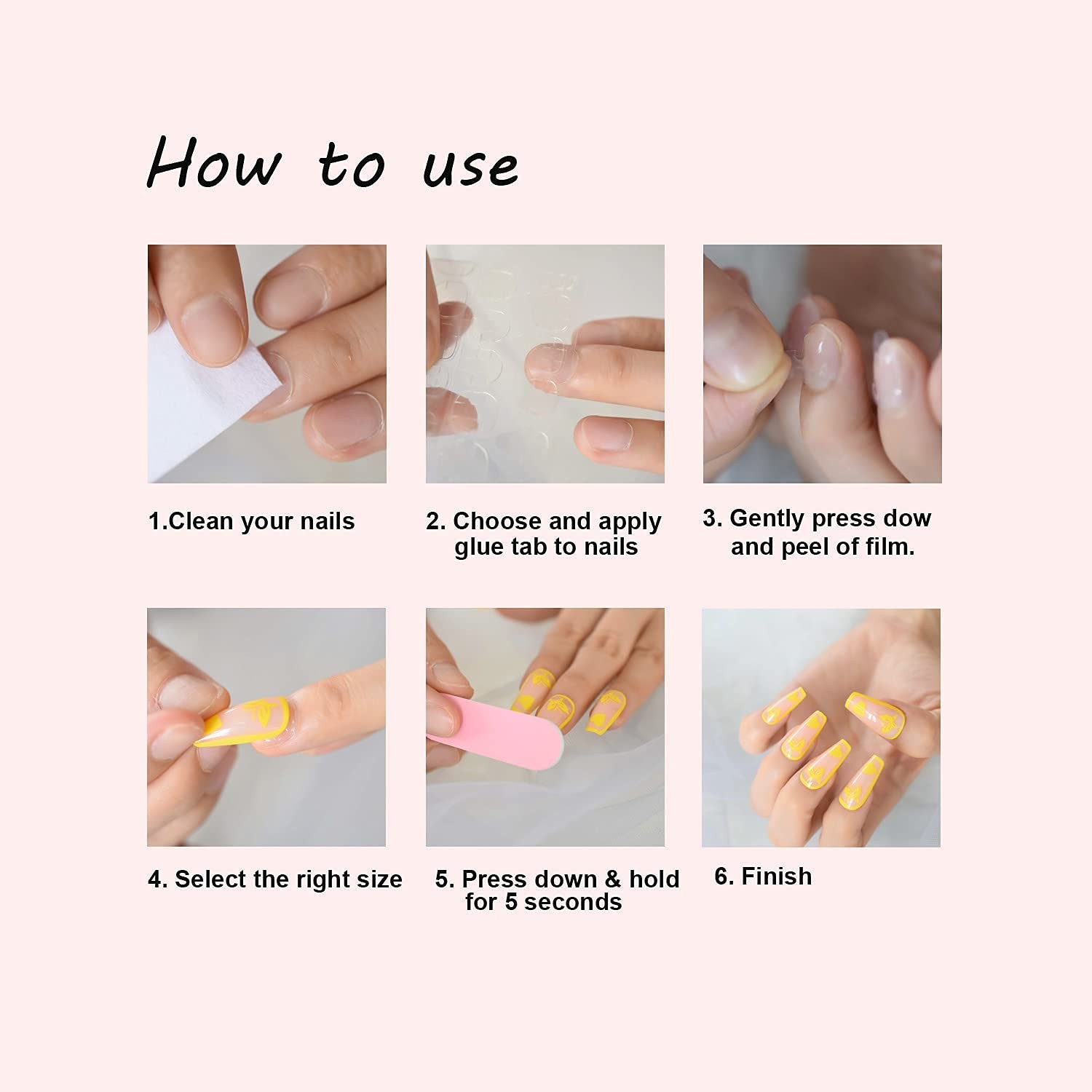 CoolNail Orange Pink Nude White French Fake Nails 1 Count (Pack of 1), Beige