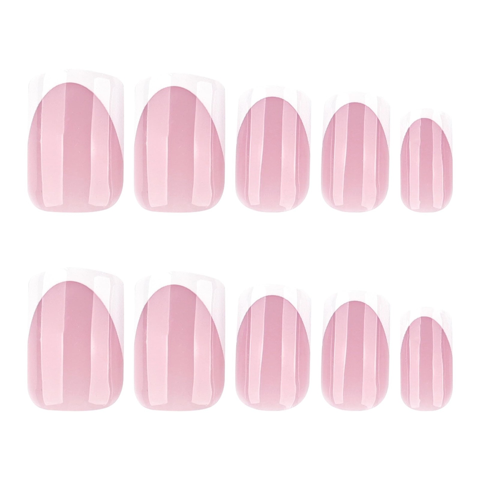 White French Tip Press on Nails Square Short Fake Nails Nature False Nails Pr…