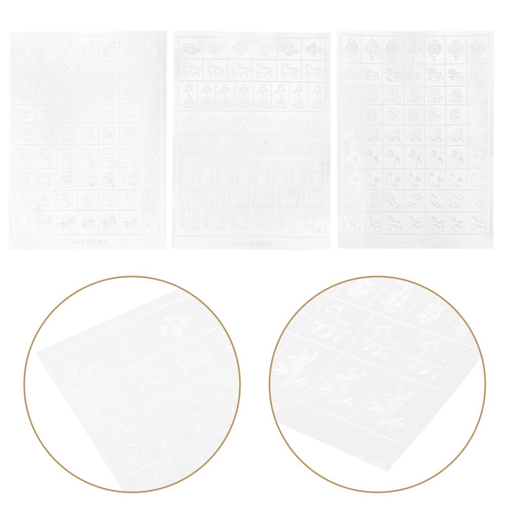 12 Pcs Nail Art Cutout Stickers Fingernail Decals Hollow Manicure