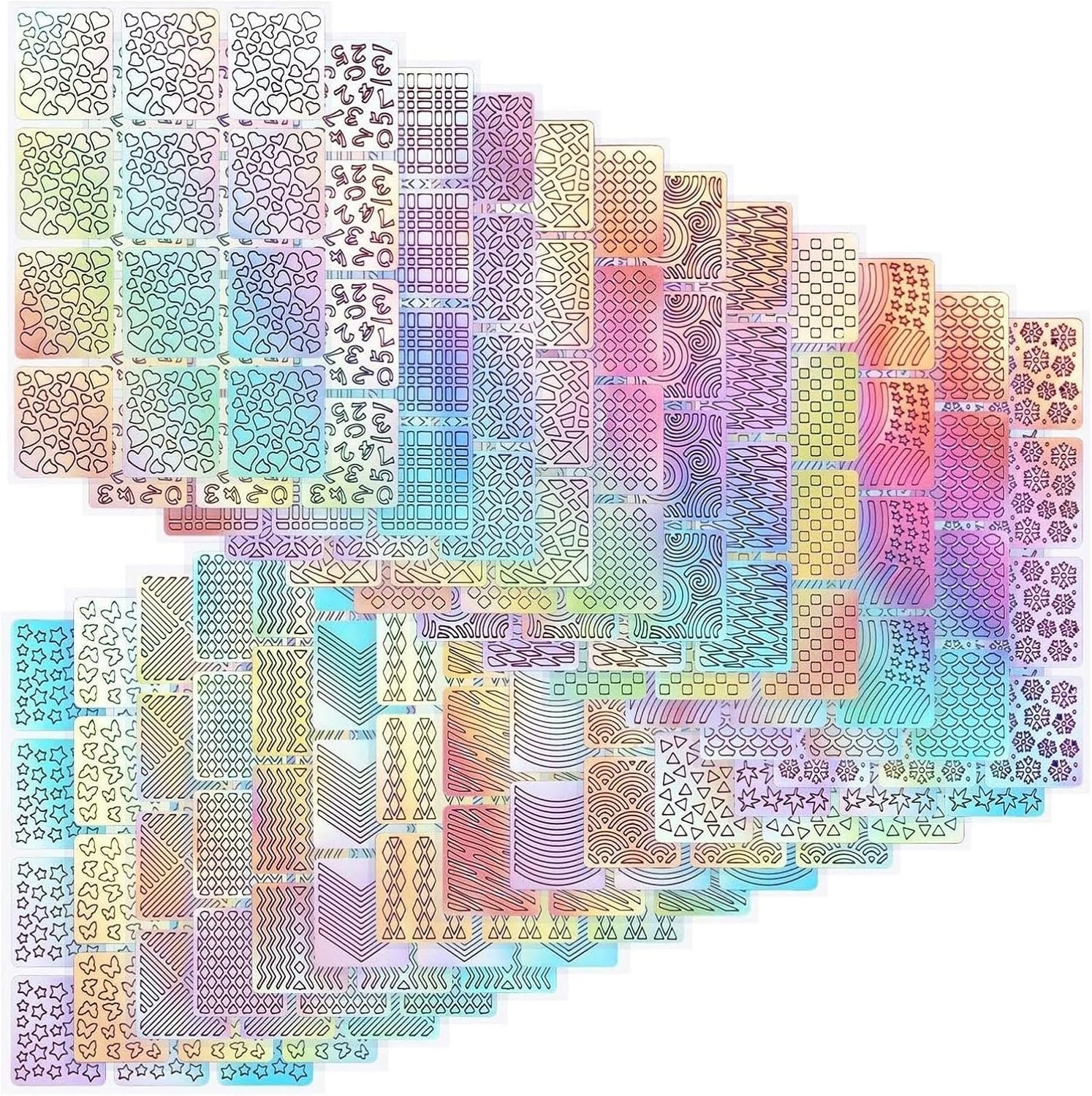 288 Designs Nail Art Stencils & Stickers Set – 24 Sheets for DIY Manicure