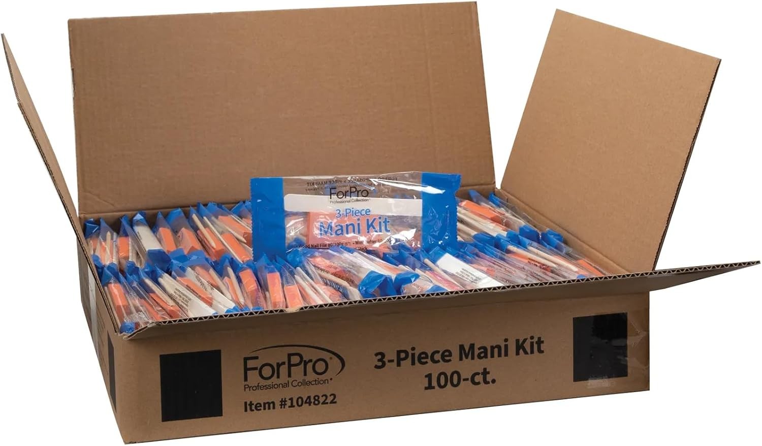ForPro Mani Kit, 100-Count, Indivily-Paed Mani Set, White Wood
