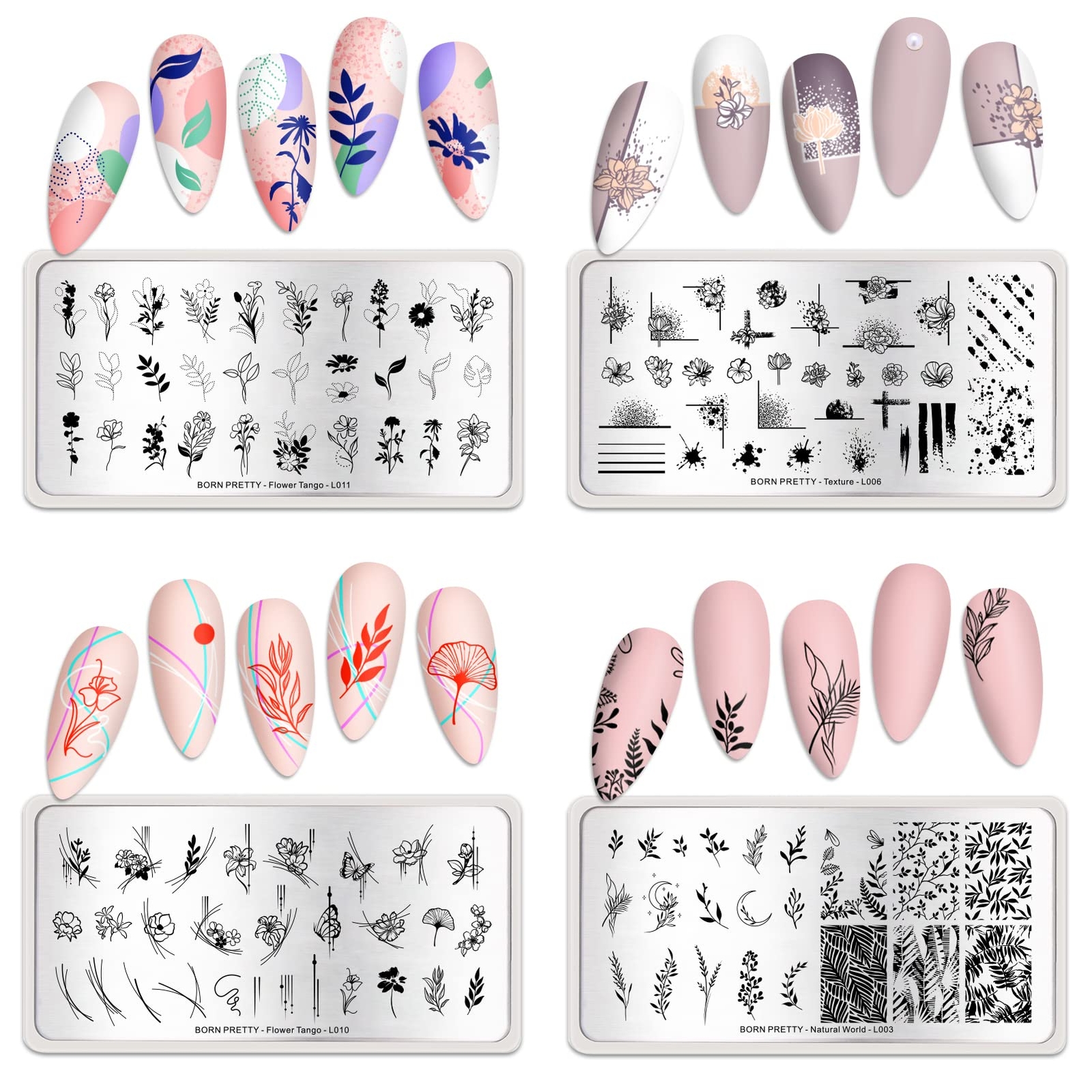 Stamping Temeplates Nail Art Stamping Plates Flower Leaves Theme Nail Image P…