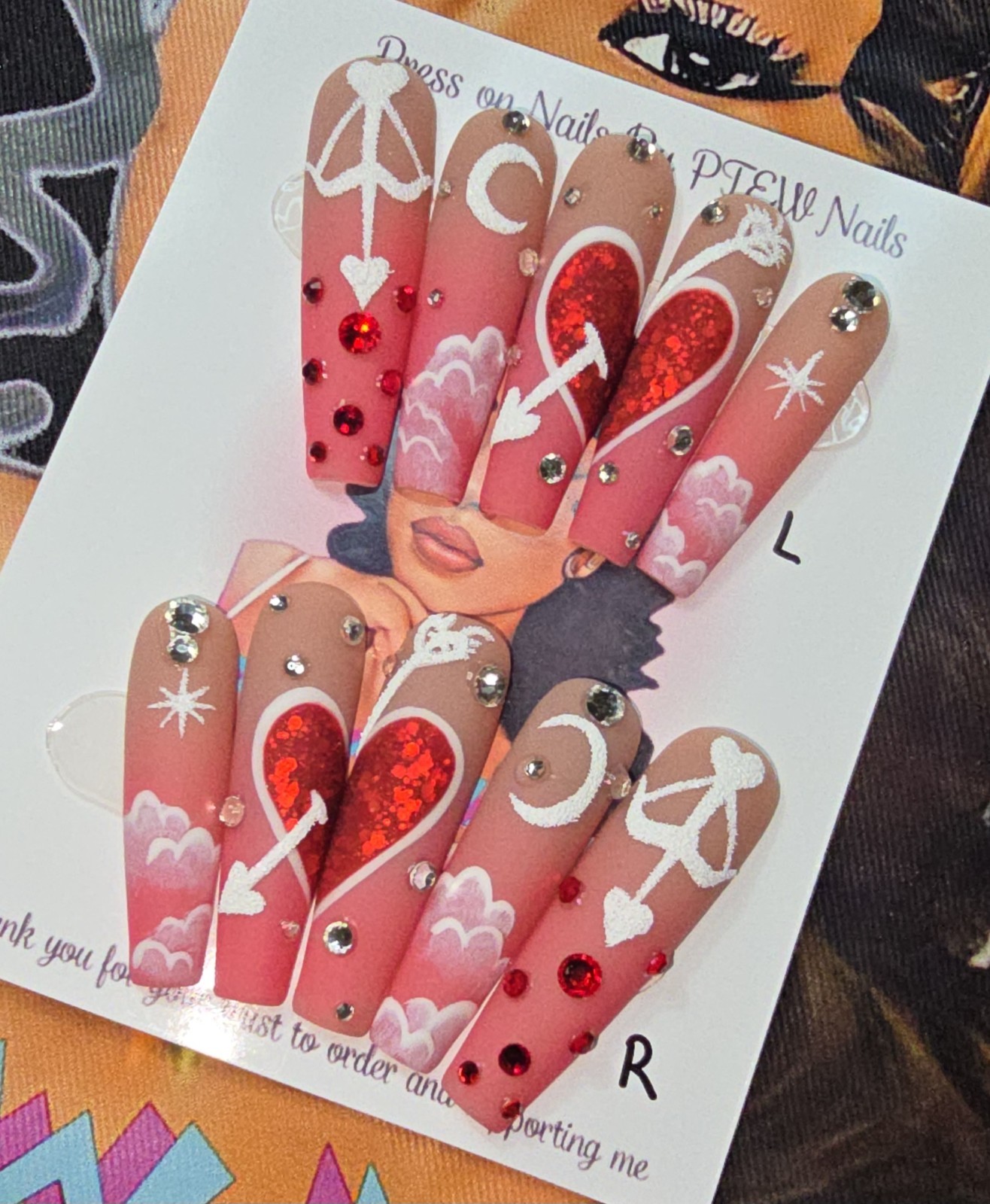 Handmade Gel Press On Nails, Small Size 2,5,4,6,9 XL Long Coffin