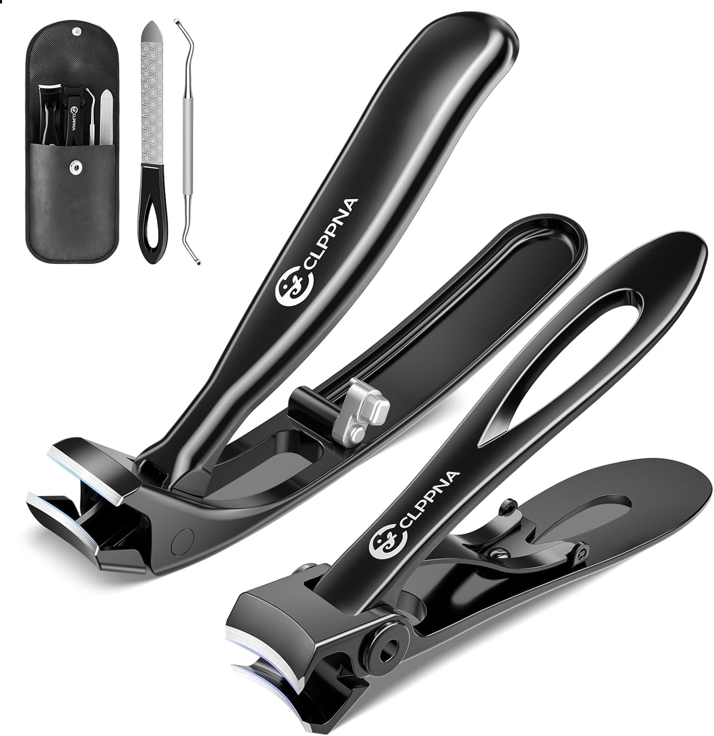 Nail Clippers for Seniors, Wide Jaw Fingernail Clippers and Angled Head