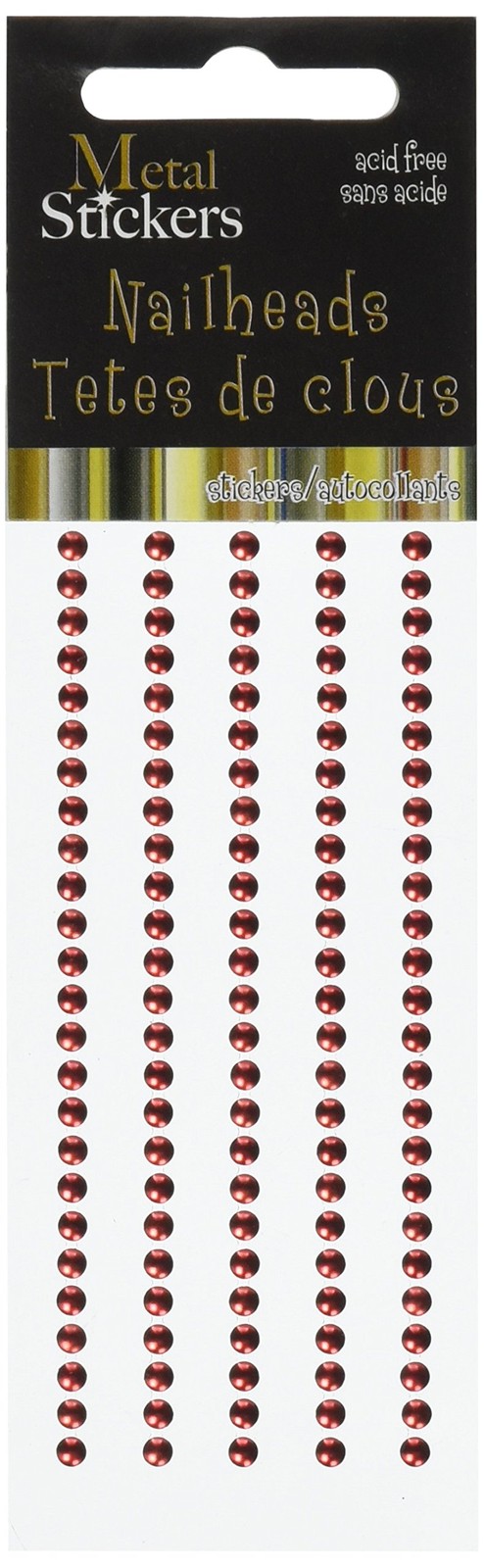 Mark Richards Metal Stickers Nailheads 3mm Round 125/Pkg-Gold 3mm, Gold