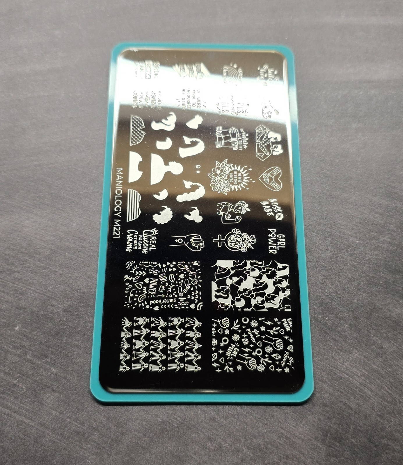 HTF M221 Maniology Nail Stamp Plate Happy Beauty Women’s Empowerment Girl Power