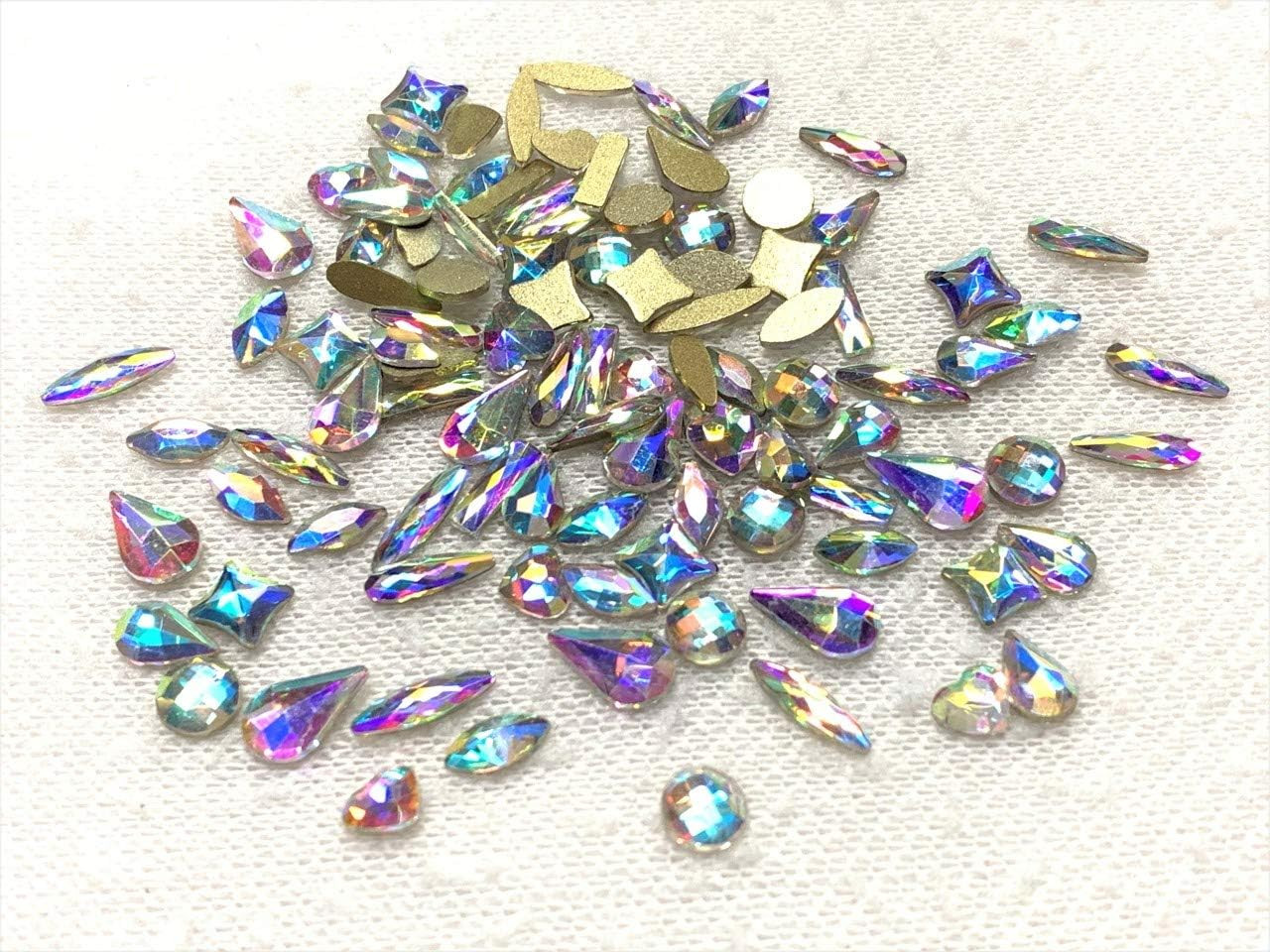 Mixed Shape Flatback Crystal Multi-Shape Rhinestone Nail Art Decoration 100 Pcs