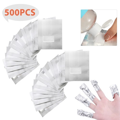 500 Nail Foil Gel Wraps Art Soak Off Acrylic Removal No Acetone Polish Remover z