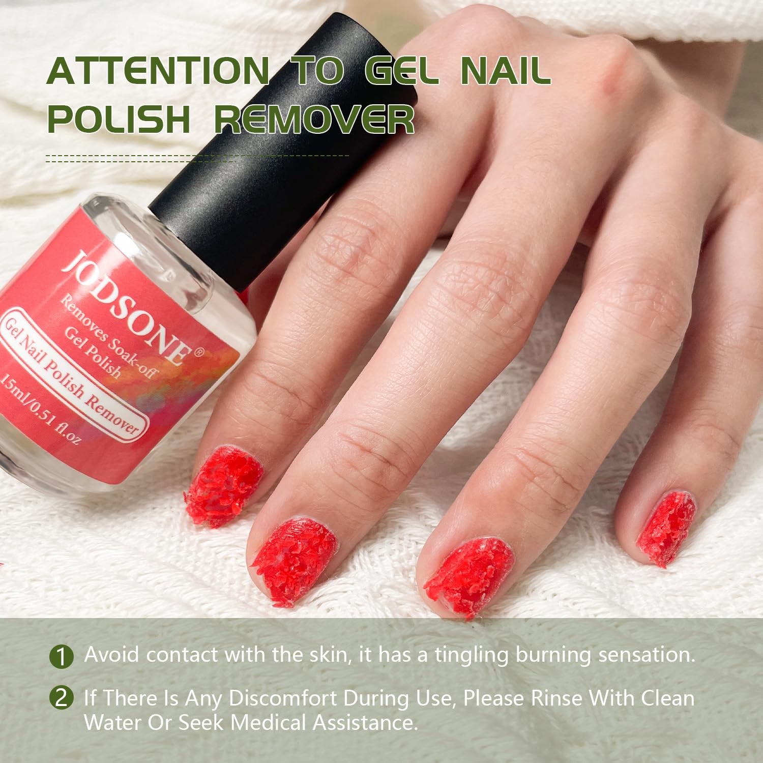 JODSONE Gel Nail Remover Quick 0.51 Fl Oz (Pack of 1), 15ML-BT-GR