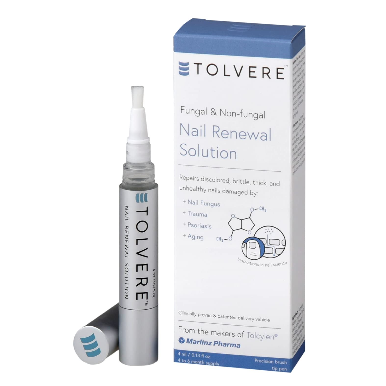 Tolvere Nail Renewal Solution, Rapidly Improve Appearance of Discolored, Brit…