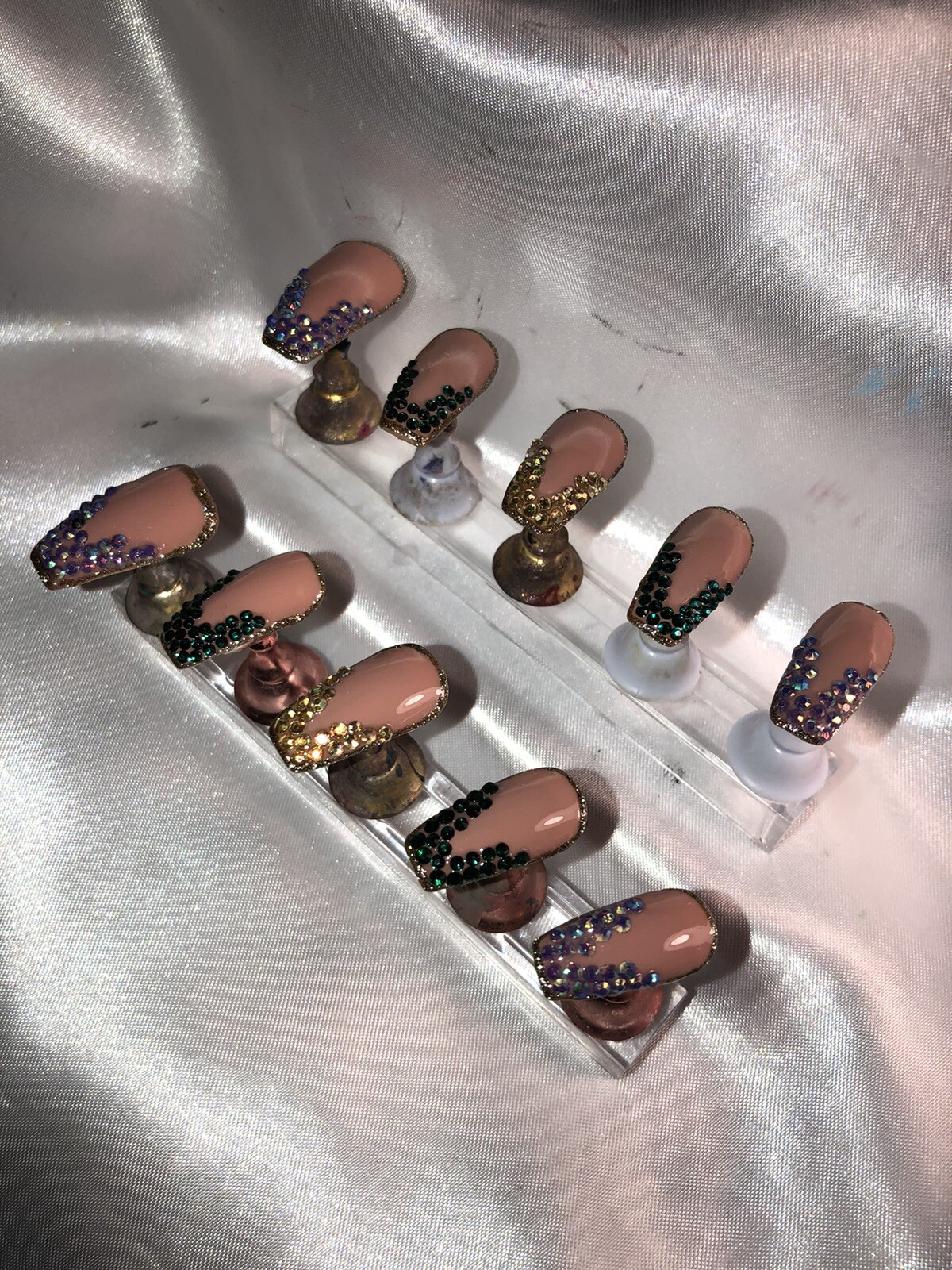 Z NAILZ! Gorgeous Set Of Custom Handmade MARDI GRAS Press On Nails