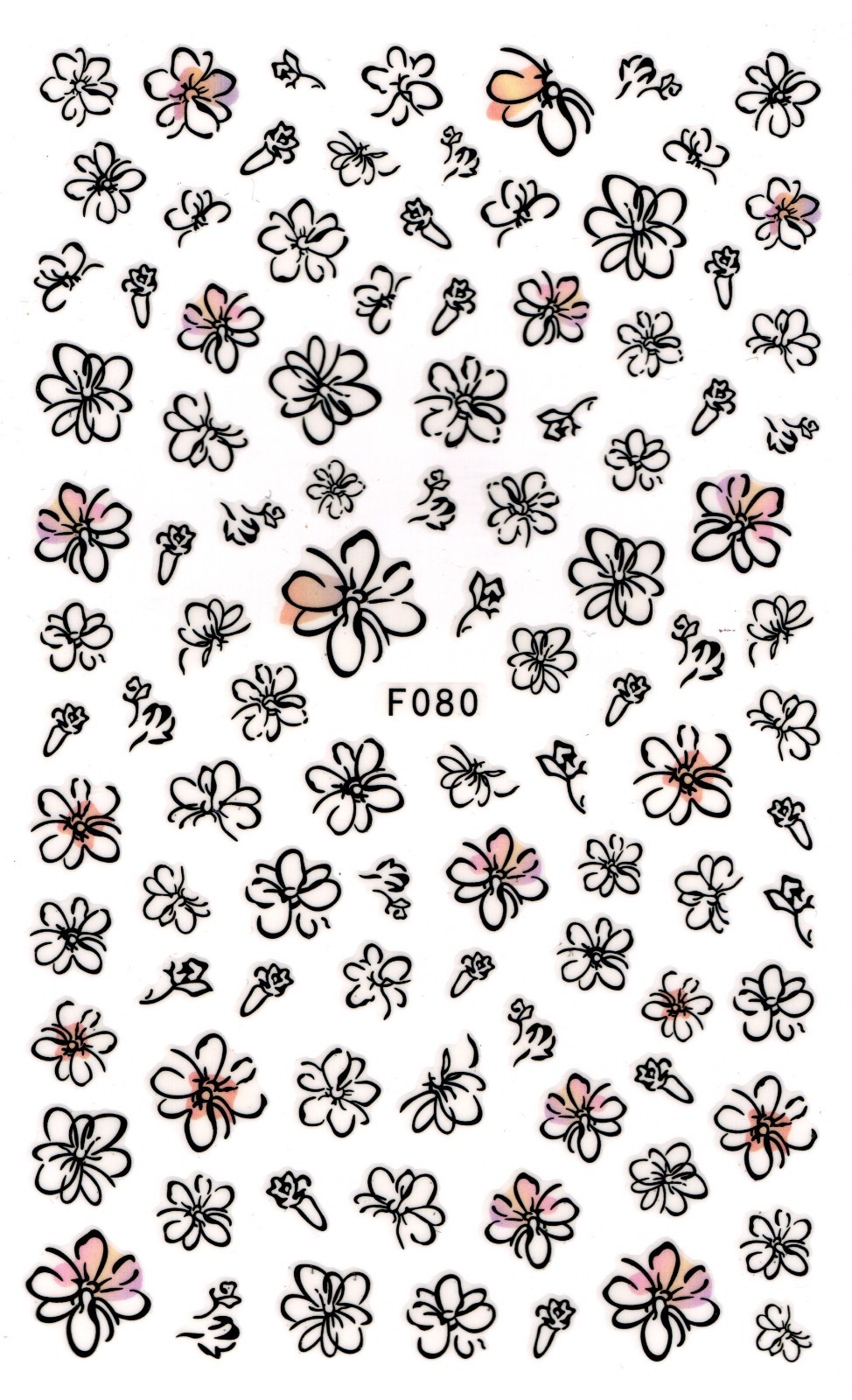 Nail Art 3D Decal Stickers beautiful flower F080